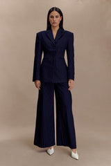 Hailey | Cinched Pinstripe Blazer