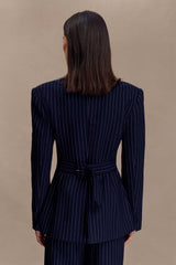 Hailey | Cinched Pinstripe Blazer