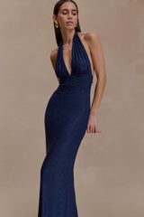 Celeste | Halter Diamante Maxi Dress