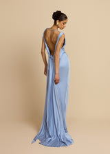 Lucy | Backless Satin Maxi Dress