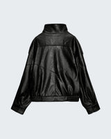 Layla | Faux Leather Bomber Jacket