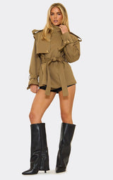Talia | Belted Short Trench Coat