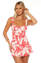 Ellie | Red Floral Mini Dress