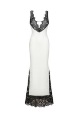 Gunnhild | Lace Deep V Maxi Dress
