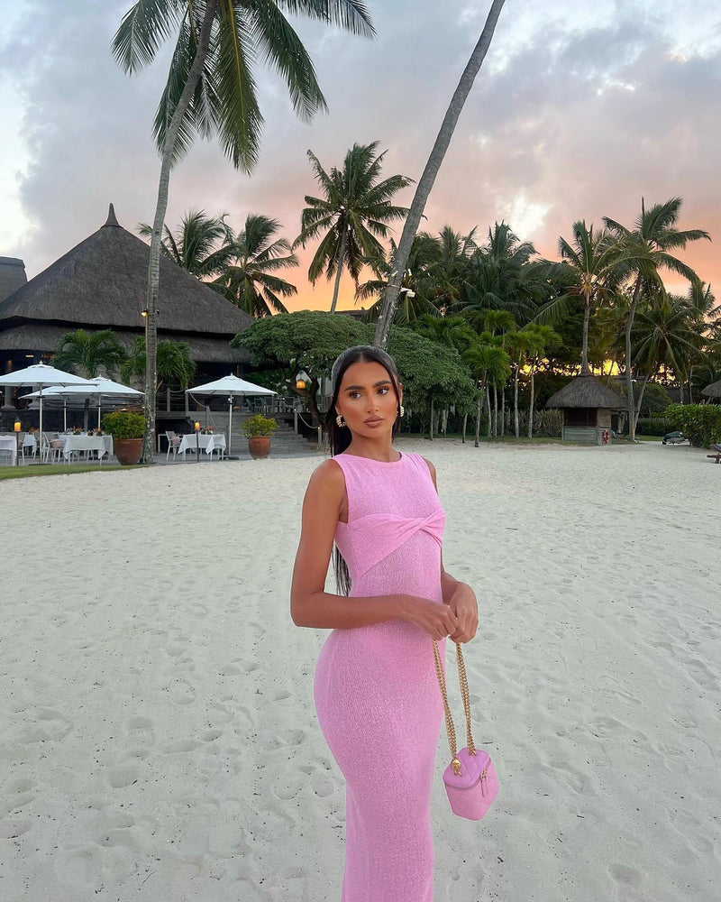 Mika | Round Neck Knitted Maxi Dress