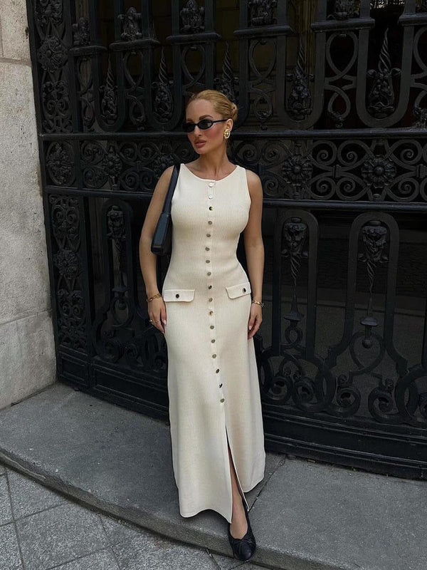 Fiona | Knit Sleeveless Maxi Dress