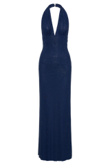 Celeste | Halter Diamante Maxi Dress