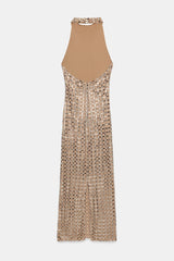 Lena | Sparkly Mesh Halter Dress