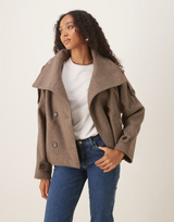 Talia | Cropped Wool Trench Coat
