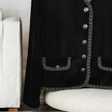 Sadie | Velvet Trim Cardigan