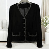 Sadie | Velvet Trim Cardigan