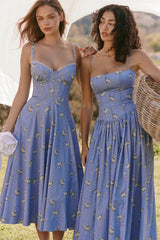 Elodie | Floral Corset Maxi Dress