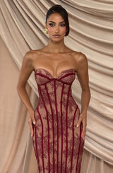 Valleria | Lace Corset Maxi Dress