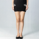 Orielle | Black Leather Split-Toe Tabi Fold Ballerina Flats