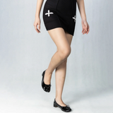 Orielle | Black Leather Split-Toe Tabi Fold Ballerina Flats