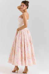 Elodie | Floral Corset Maxi Dress